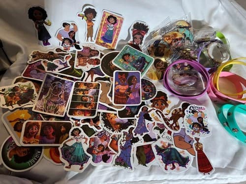 Encanto Birthday Party Favors Set 12 Bracelet 12 Button 50 Stickers Supplies NEW