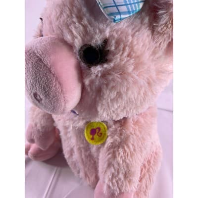 Mattel Barbie Pig Talks Oinks Sounds Works Stuffed Animal Plush 8" Pink - Thumbnail 11