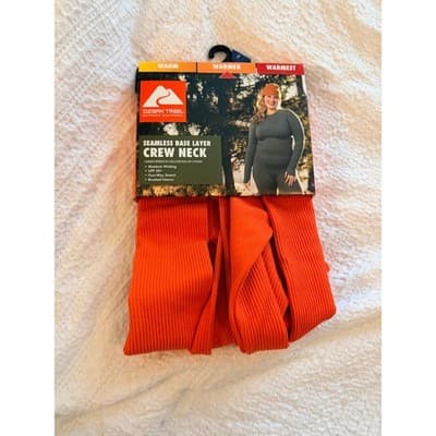 Ozark Trail Seamless Base Layer Crew Neck Top Orange Women’s XS NWT - Thumbnail 10