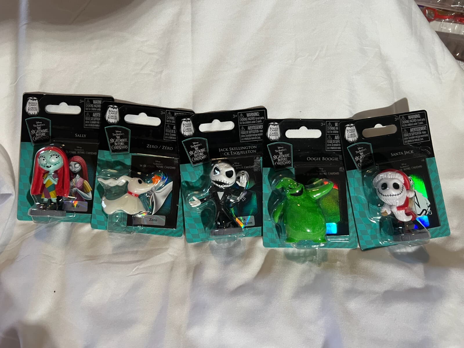 Nightmare Before Christmas Figures Complete Set of 5 Collectible Bonus Cards NEW