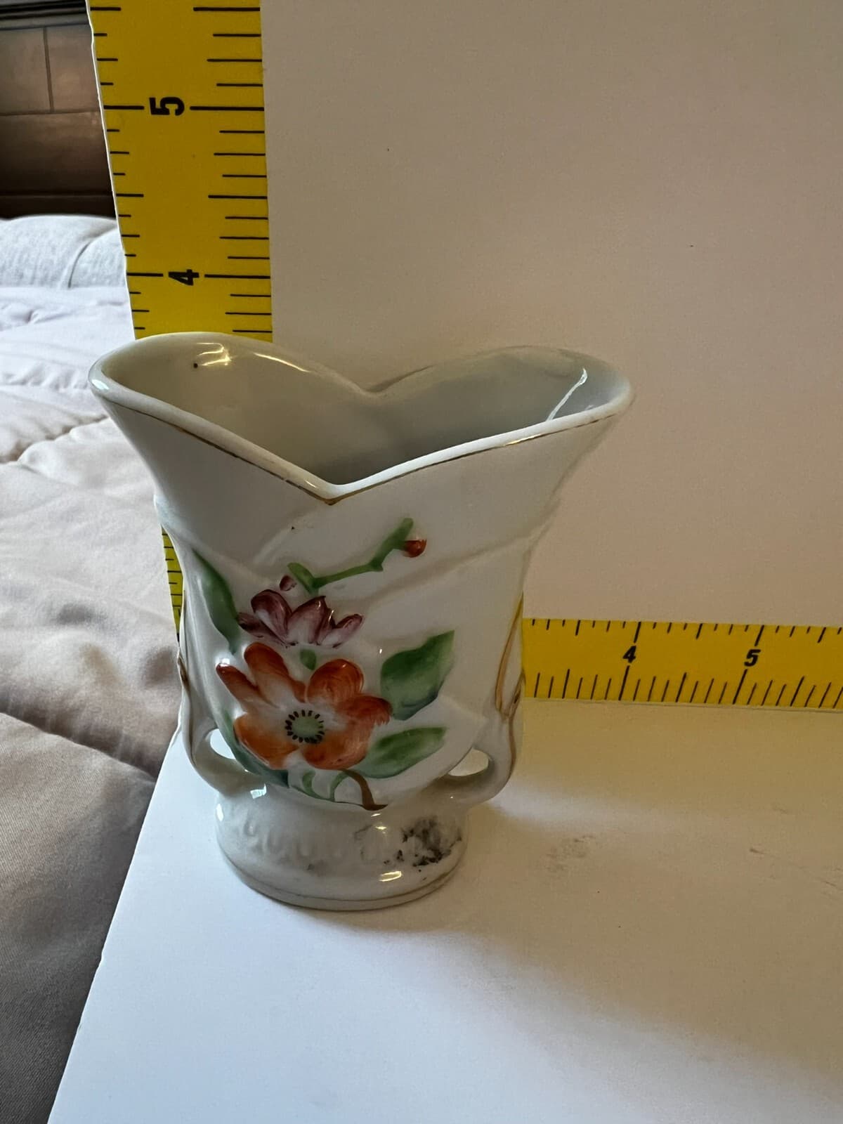 Vintage Small Floral Porcelain Occupied Japan Decorative Flower Bud Vase - Thumbnail 10
