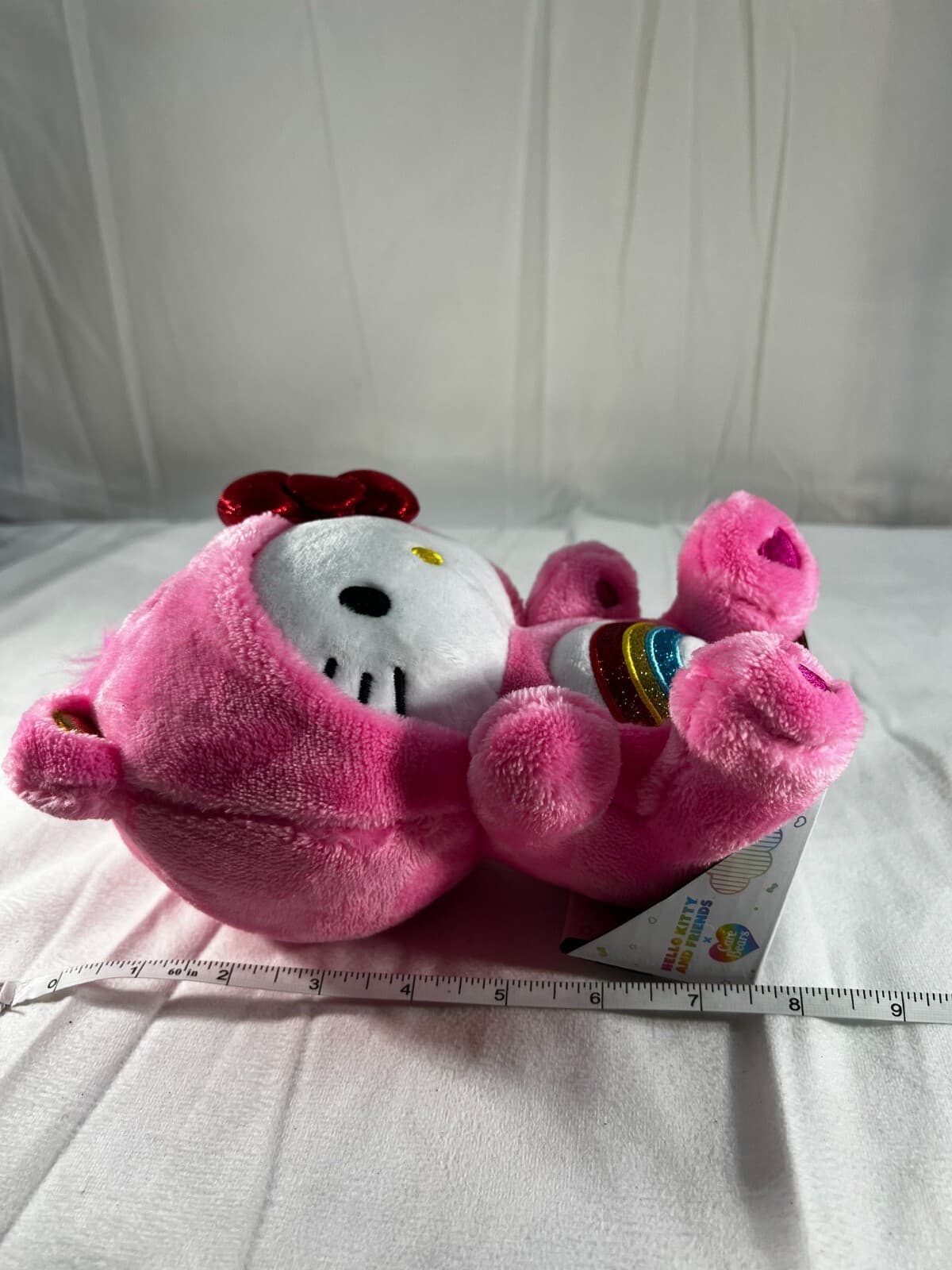 NEW Hello Kitty Care Bear Cheer Bear 2024 Sanrio In Original Pkg Rainbow Pink - Thumbnail 18