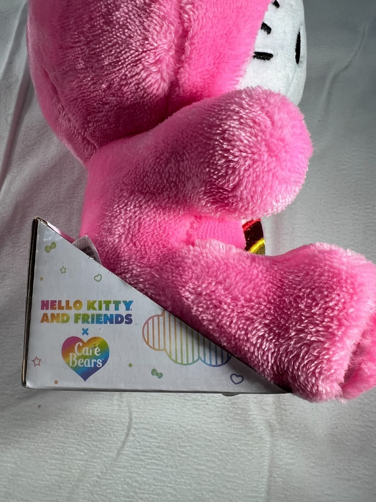 NEW Hello Kitty Care Bear Cheer Bear 2024 Sanrio In Original Pkg Rainbow Pink - Thumbnail 16