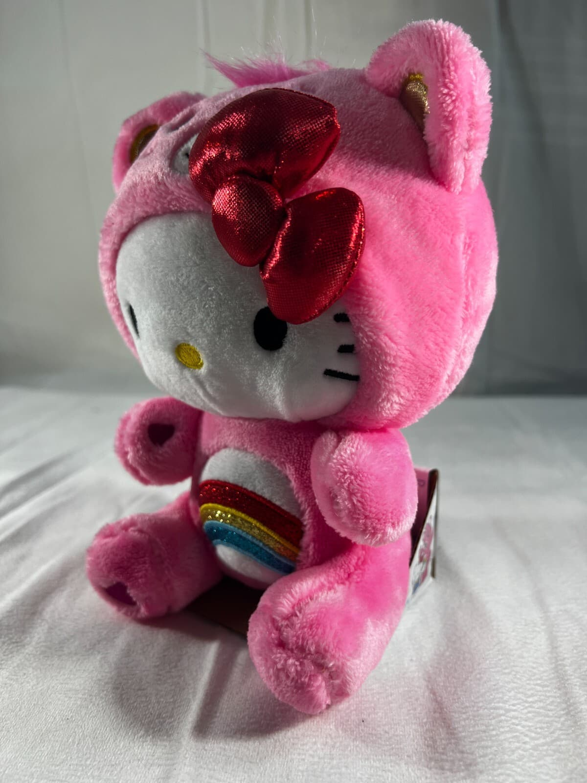 NEW Hello Kitty Care Bear Cheer Bear 2024 Sanrio In Original Pkg Rainbow Pink - Thumbnail 2