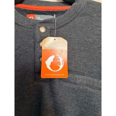 American Outdoorsman Sherpa Lined Waffle Henley Shirt Men’s Medium NWT - Thumbnail 3