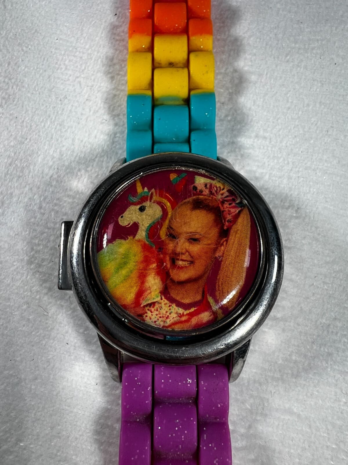 Nickelodeon JoJo Siwa Digital Watch Rainbow Band Spinner face 2020 Untested - Thumbnail 2
