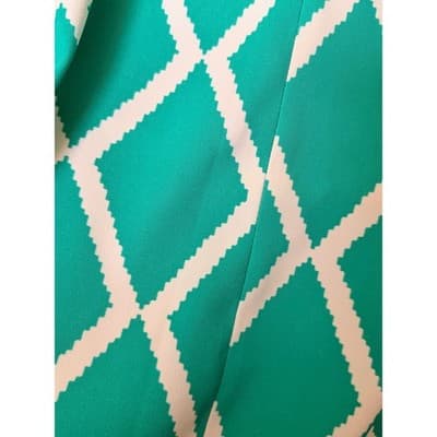 ALYX Teal Geometric Print Scoop Neck Sleeveless Sheath Mini Dress Green White 18 - Thumbnail 11