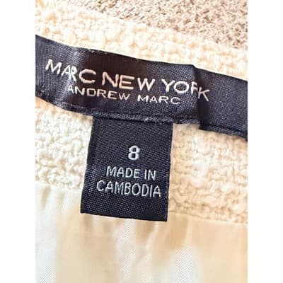 Marc New York Mid Rise Knit Button Front Tweed Mini Skirt White 8 - Thumbnail 10