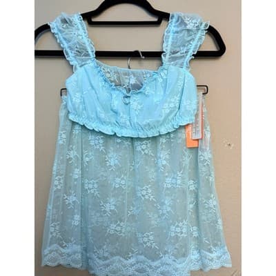 Colsie Lace Bralette & Skirt Set Blue Floral Lingerie 2 Piece Size Small NWT - Thumbnail 10
