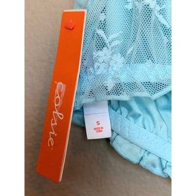 Colsie Lace Bralette & Skirt Set Blue Floral Lingerie 2 Piece Size Small NWT - Thumbnail 19