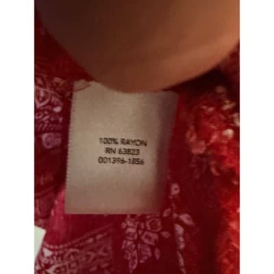 Christopher & Banks Double Cap Casual Bohemian Short Sleeve Blouse Red XL EUC - Thumbnail 10