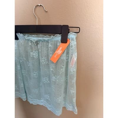Colsie Lace Bralette & Skirt Set Blue Floral Lingerie 2 Piece Size Small NWT - Thumbnail 16