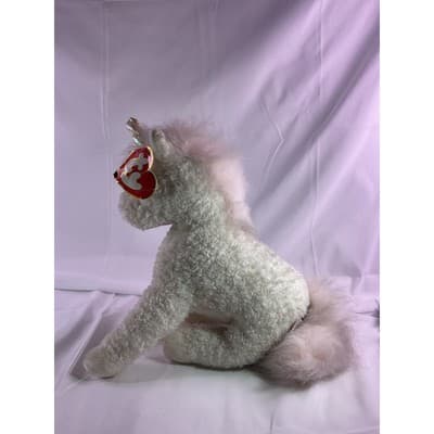 TY Sparkles The Unicorn Classic Plush Large 1996 10" Tall White - Thumbnail 3