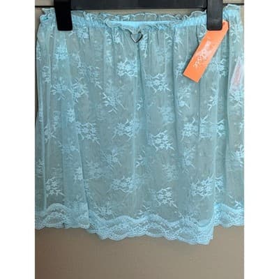 Colsie Lace Bralette & Skirt Set Blue Floral Lingerie 2 Piece Size Small NWT - Thumbnail 12
