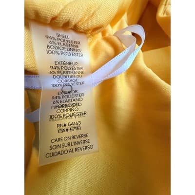 Tommy Hilfiger V Neck Belted Waist Wide Leg One Piece Jumpsuit Yellow 10 EUC - Thumbnail 18