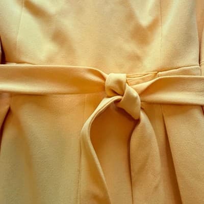 Tommy Hilfiger V Neck Belted Waist Wide Leg One Piece Jumpsuit Yellow 10 EUC - Thumbnail 2