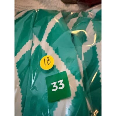 ALYX Teal Geometric Print Scoop Neck Sleeveless Sheath Mini Dress Green White 18 - Thumbnail 15