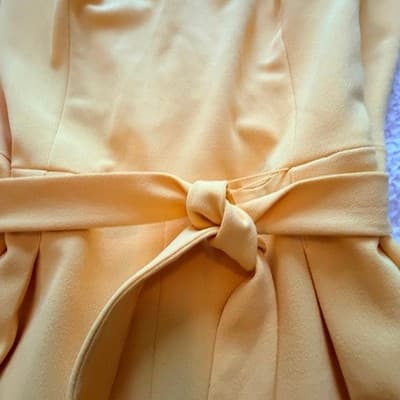 Tommy Hilfiger V Neck Belted Waist Wide Leg One Piece Jumpsuit Yellow 10 EUC - Thumbnail 10