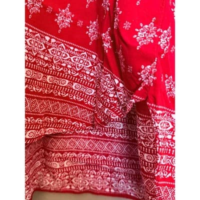 Christopher & Banks Double Cap Casual Bohemian Short Sleeve Blouse Red XL EUC - Thumbnail 3