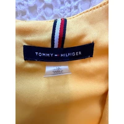 Tommy Hilfiger V Neck Belted Waist Wide Leg One Piece Jumpsuit Yellow 10 EUC - Thumbnail 9