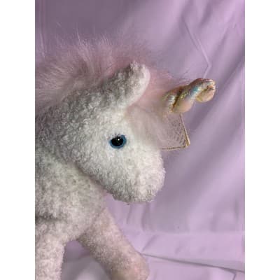 TY Sparkles The Unicorn Classic Plush Large 1996 10" Tall White - Thumbnail 8