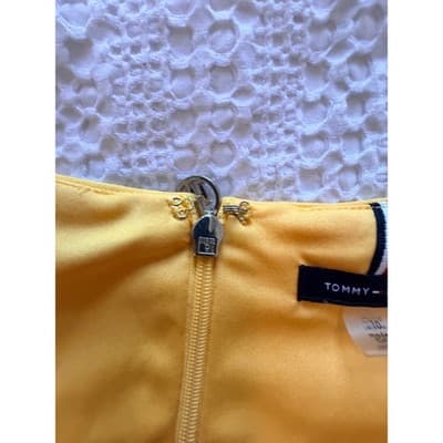 Tommy Hilfiger V Neck Belted Waist Wide Leg One Piece Jumpsuit Yellow 10 EUC - Thumbnail 12