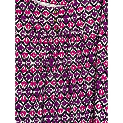 Charter Club Women's Loose Fit Scoop Neck Long Sleeve Blouse Black/Pink 3x - Thumbnail 5