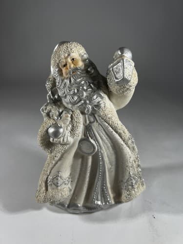 Vintage Christmas Santa Claus Victorian K’s Collection White Silver Figurine - Thumbnail 2