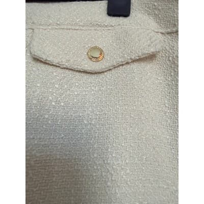 Marc New York Mid Rise Knit Button Front Tweed Mini Skirt White 8 - Thumbnail 4