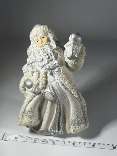 Vintage Christmas Santa Claus Victorian K’s Collection White Silver Figurine - Thumbnail 18