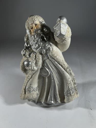 Vintage Christmas Santa Claus Victorian K’s Collection White Silver Figurine - Thumbnail 12