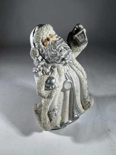 Vintage Christmas Santa Claus Victorian K’s Collection White Silver Figurine - Thumbnail 11
