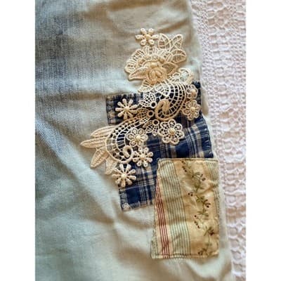 Ralph Lauren Women's Patchwork Relaxed Straight Leg Jeans Multicolor 10 EUC - Thumbnail 2