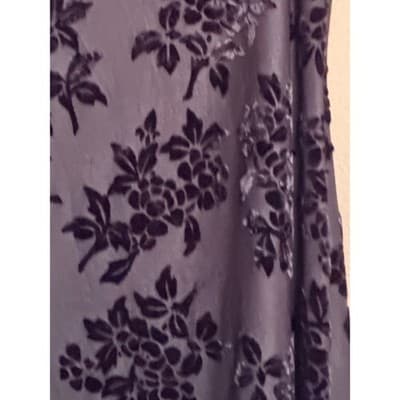 Vintage Floral Lace Velvet Spaghetti Strap Bodycon Maxi Dress Black Small EUC - Thumbnail 6