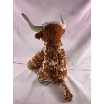 Build A Bear Texas Longhorn Cow Wildlife Stuffed Animal Sitting 14" Retired 2022 - Thumbnail 7