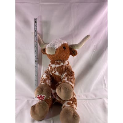 Build A Bear Texas Longhorn Cow Wildlife Stuffed Animal Sitting 14" Retired 2022 - Thumbnail 14