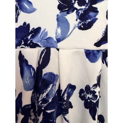 Monteau Floral Spaghetti Strap V Neckline Mini Sundress Blue White M - Thumbnail 8