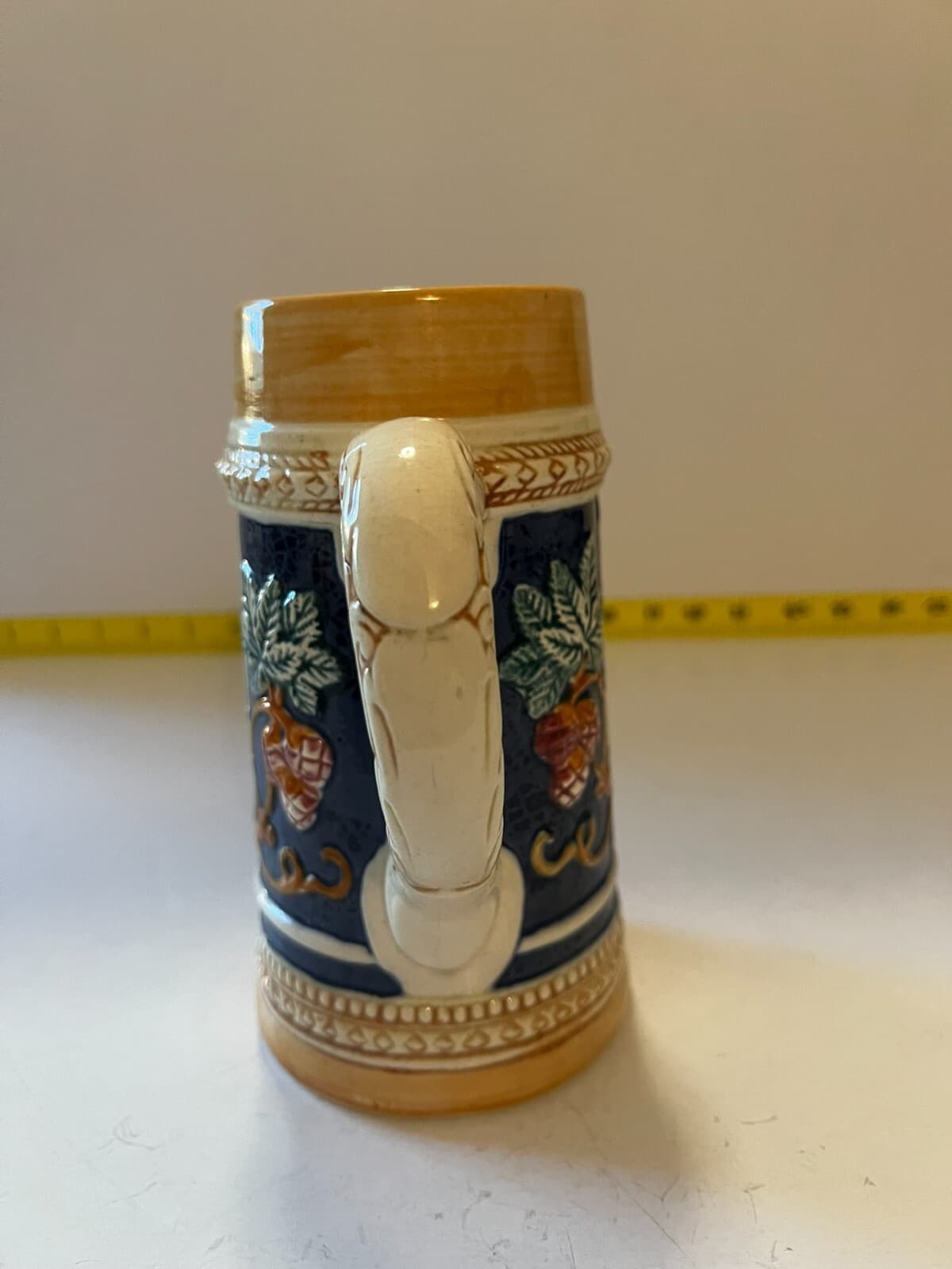 Vintage Ceramic Beer Stein Mug Made In Japan Raised Artwork Design Pub Glassware - Thumbnail 8