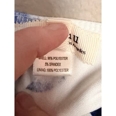 Monteau Floral Spaghetti Strap V Neckline Mini Sundress Blue White M - Thumbnail 18