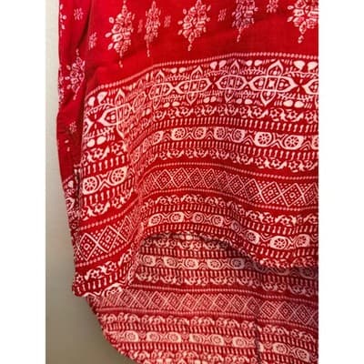 Christopher & Banks Double Cap Casual Bohemian Short Sleeve Blouse Red XL EUC - Thumbnail 4