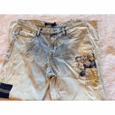 Ralph Lauren Women's Patchwork Relaxed Straight Leg Jeans Multicolor 10 EUC - Thumbnail 16