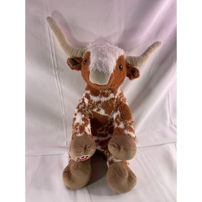 Build A Bear Texas Longhorn Cow Wildlife Stuffed Animal Sitting 14" Retired 2022 - Thumbnail 2