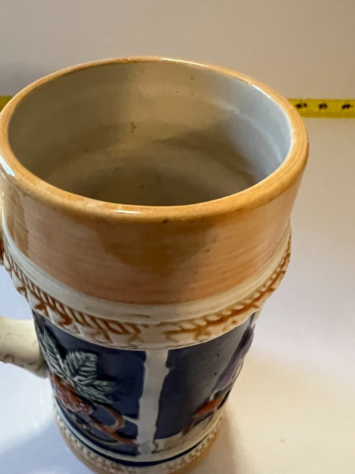 Vintage Ceramic Beer Stein Mug Made In Japan Raised Artwork Design Pub Glassware - Thumbnail 20