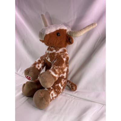 Build A Bear Texas Longhorn Cow Wildlife Stuffed Animal Sitting 14" Retired 2022 - Thumbnail 3