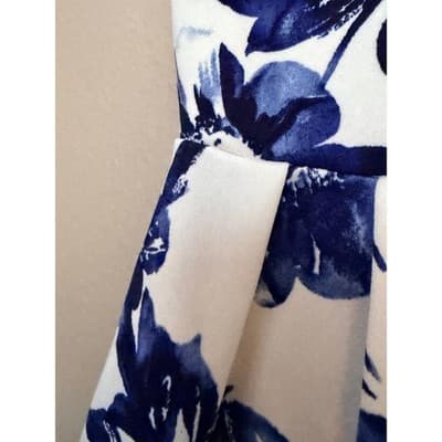 Monteau Floral Spaghetti Strap V Neckline Mini Sundress Blue White M - Thumbnail 11