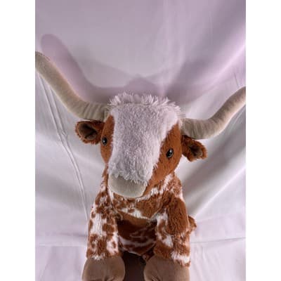 Build A Bear Texas Longhorn Cow Wildlife Stuffed Animal Sitting 14" Retired 2022 - Thumbnail 5