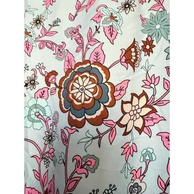 Women’s Boho Floral Bird Print Tunic Blouse Stand Collar Button Front Pink XXL - Thumbnail 9