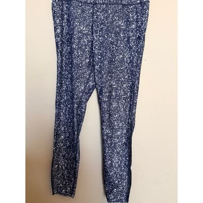 Spalding Athletic Leggings Blue White Speckled Stretch Activewear Women’s XL - Thumbnail 3
