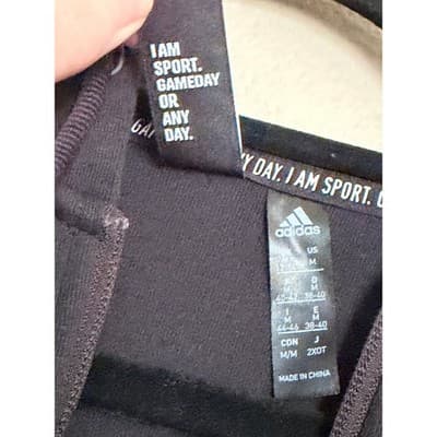 Adidas Cropped Hoodie Jacket Full Zip Black Athletic Sweatshirt Women’s Size M - Thumbnail 6