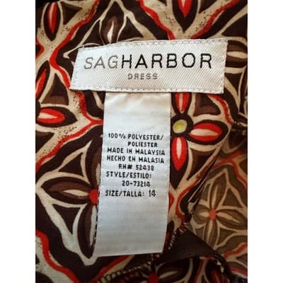 Sag Harbor Geometric Border Print Sheath Dress Red Sleeveless Knee Length 14 - Thumbnail 13